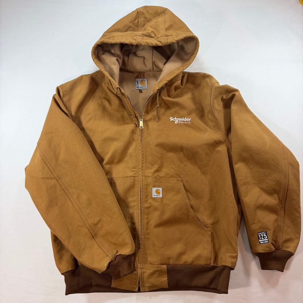 Carhartt J131 BRN Duck Active Jacket Brown Thermal Lined 125th Anniversary XL